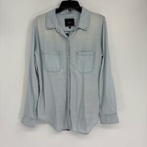 Rails denim chambray embroidered button down Aztec tunic size medium